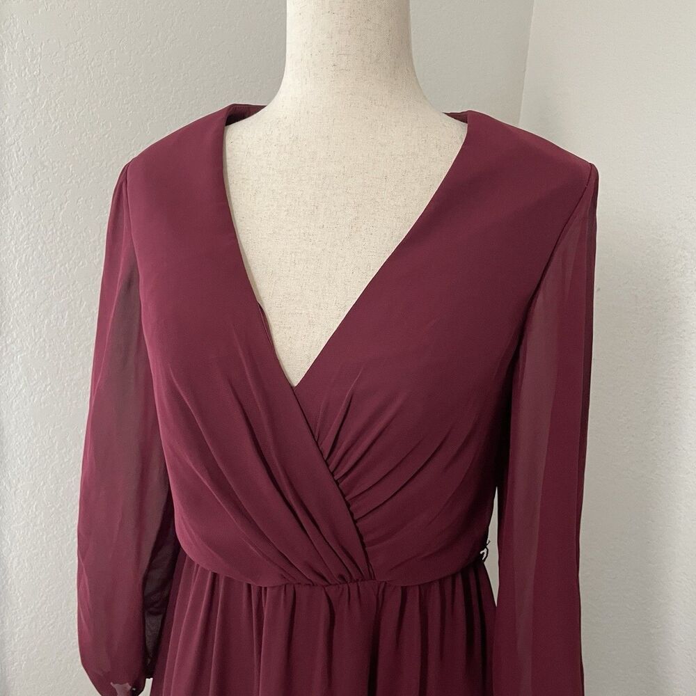 JJ’s House Burgundy Long Bridesmaid Gown Floor Length Dress NWT Sz 4 NO BELT - Picture 3 of 12